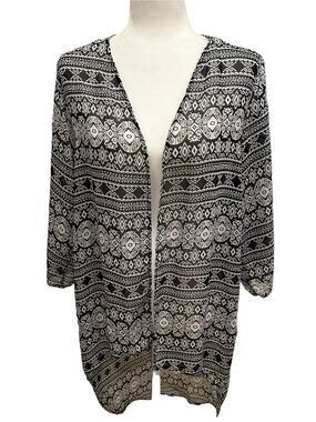 Black and White High Low Cover Up Size L